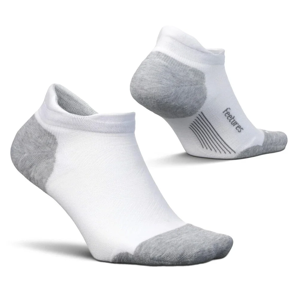 Feetures Elite Max Socks Men's Medium White Stretch No Show Cushioned GBO2695